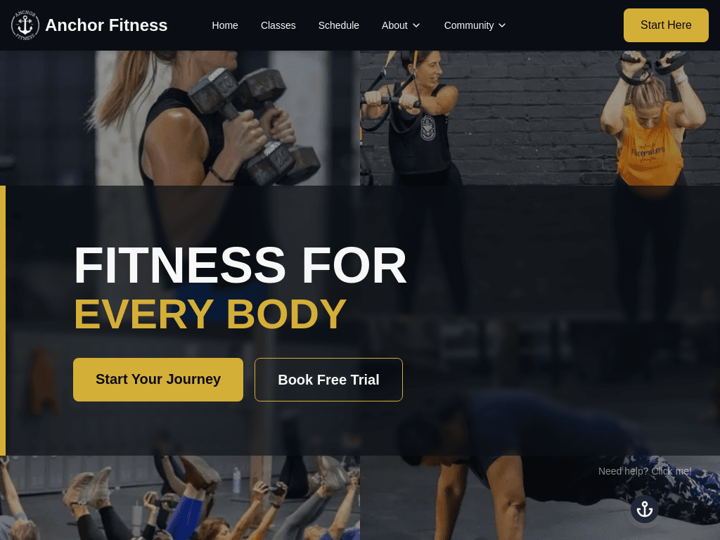 Anchor Fitness Website - Case Study